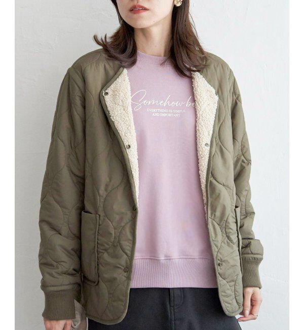 ikka「キルトボアリバーシブルブルゾン」|ブルゾン・スタジャン|