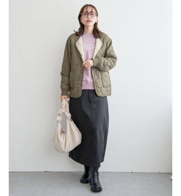ikka「キルトボアリバーシブルブルゾン」|ブルゾン・スタジャン|