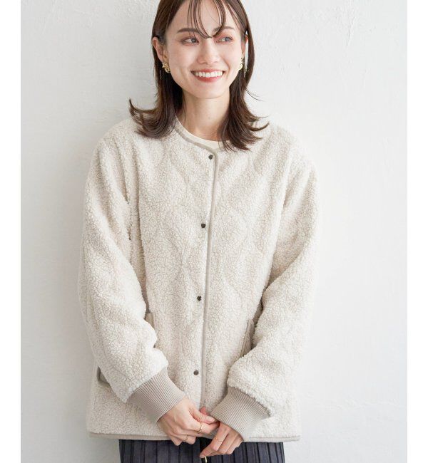 ikka「キルトボアリバーシブルブルゾン」|ブルゾン・スタジャン|