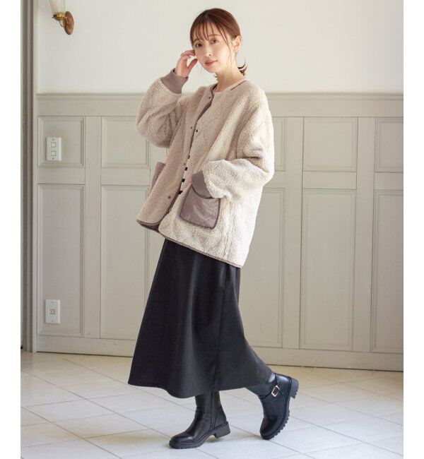 ikka「キルトボアリバーシブルブルゾン」|ブルゾン・スタジャン|