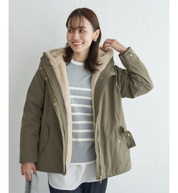 ikka「ライナー付き3WAYマウンテンパーカー」|ブルゾン・スタジャン|カーキ