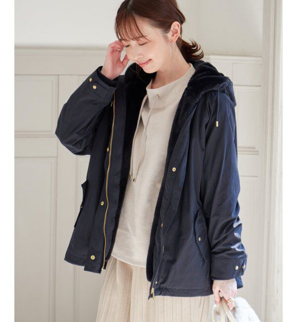ikka「ライナー付き3WAYマウンテンパーカー」|ブルゾン・スタジャン|ダークネイビー