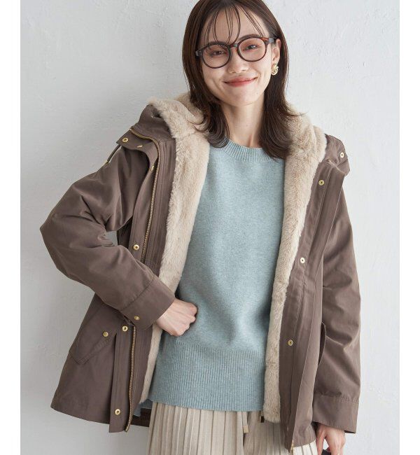 ikka「ライナー付き3WAYマウンテンパーカー」|ブルゾン・スタジャン|ブラウン