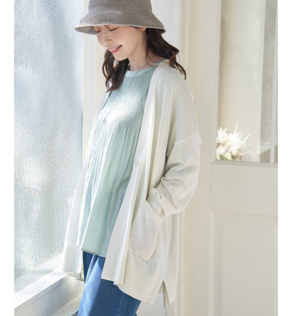 ikka「洗えるさらっとVネックカーディガン」|その他|オフホワイト