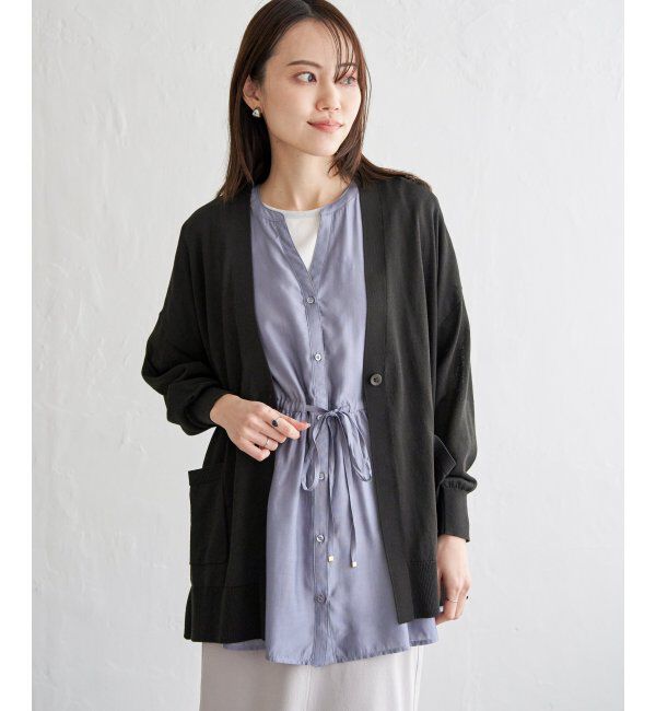 ikka「洗えるさらっとVネックカーディガン」|その他|チャコール