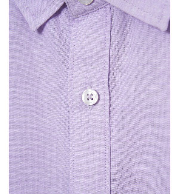 ikka「【吸水速乾】7分イージーケアリネン無地シャツ」|シャツ・ブラウス|