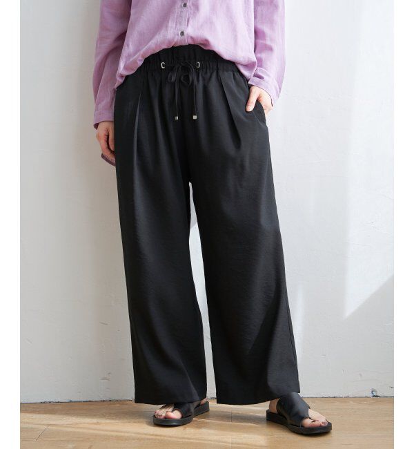 Lbc with Life「ウエストシャーリングワイドパンツ」|その他|ブラック