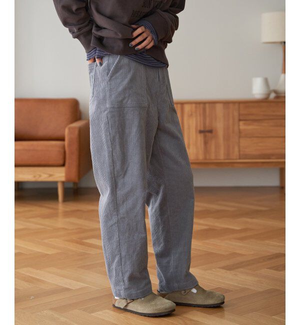Lbc with Life「コーデュロイベイカーゆるテーパードパンツ」|その他|スティールブルー