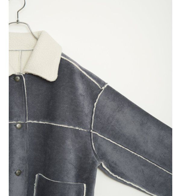 Lbc with Life「ボアコーデュロイリバーシブル襟付きジャケット」|ブルゾン・スタジャン|