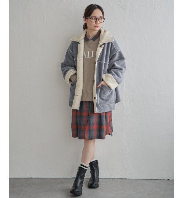 Lbc with Life「ボアコーデュロイリバーシブル襟付きジャケット」|ブルゾン・スタジャン|