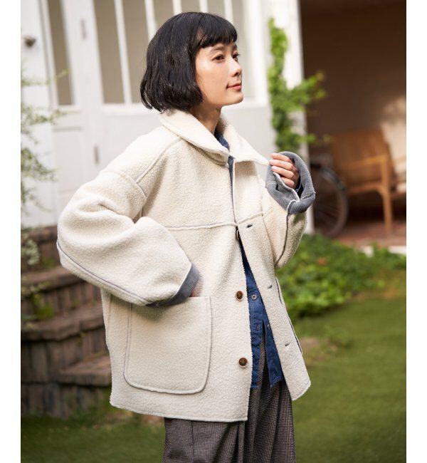 Lbc with Life「ボアコーデュロイリバーシブル襟付きジャケット」|ブルゾン・スタジャン|