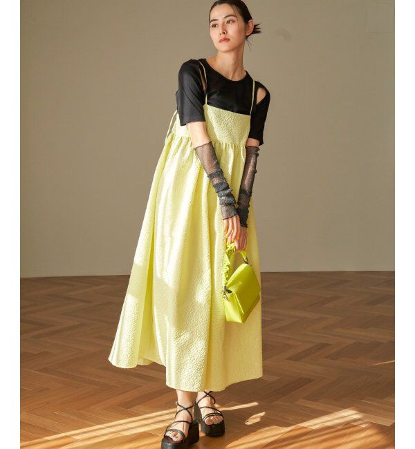 VENCE share style「フクレジャガードペプラムキャミワンピース」|ワンピース|