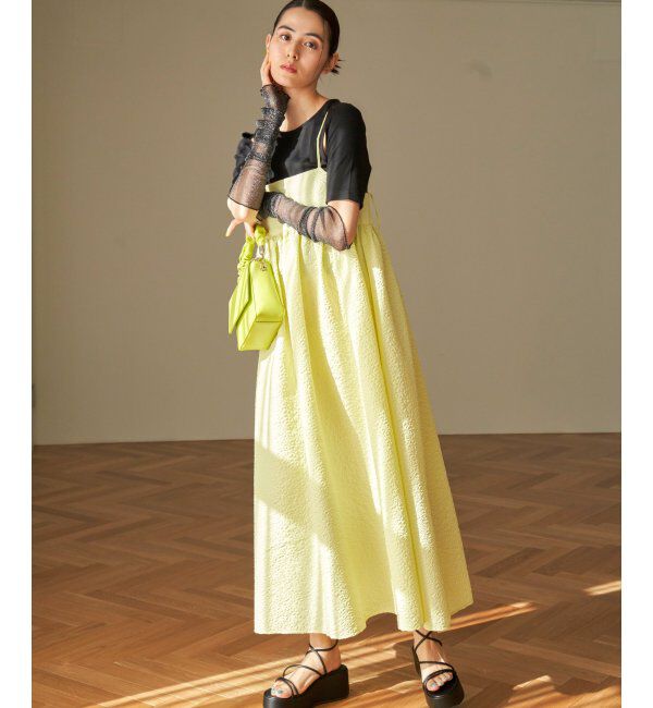 VENCE share style「フクレジャガードペプラムキャミワンピース」|ワンピース|