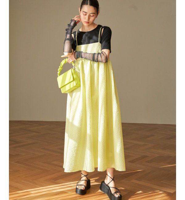 VENCE share style「フクレジャガードペプラムキャミワンピース」|ワンピース|