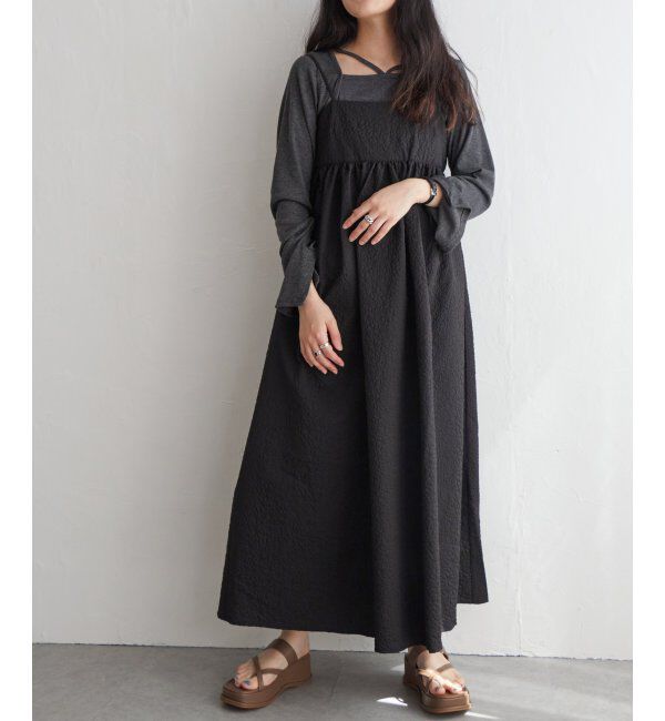 VENCE share style「フクレジャガードペプラムキャミワンピース」|ワンピース|