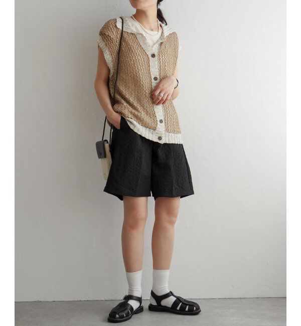 VENCE share style「フクレジャガードハーフパンツ」|その他|ブラック