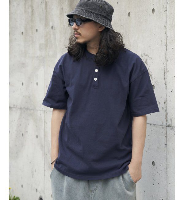 VENCE share style「Goodwear グッドウェア ヘンリーネックTシャツ」|Tシャツ・カットソー|ネイビー