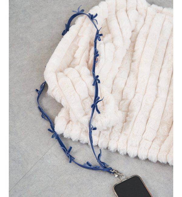 VENCE share style「ベロアリボンストラップ」|ネックレス|ブルー