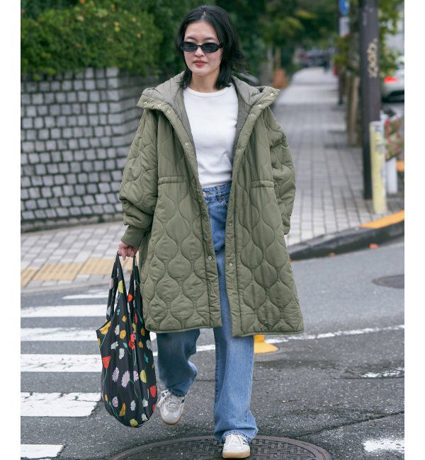 VENCE share style「中綿キルトフード付きコート」|その他|