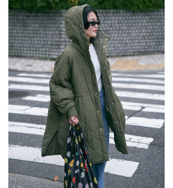 VENCE share style「中綿キルトフード付きコート」|その他|
