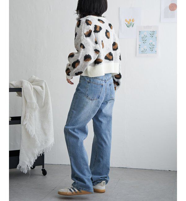 VENCE share style「ヒョウ柄ショートガーディガン」|カーディガン|