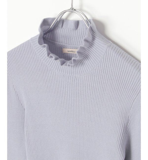 VENCE share style「12Gリブフリルネックニットプルオーバー」|タンクトップ|
