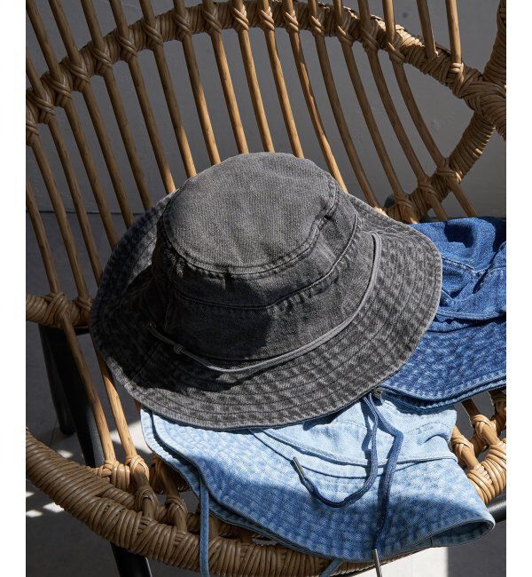 VENCE share style「デニムストラップ付きバケットハット」|その他|ブラック