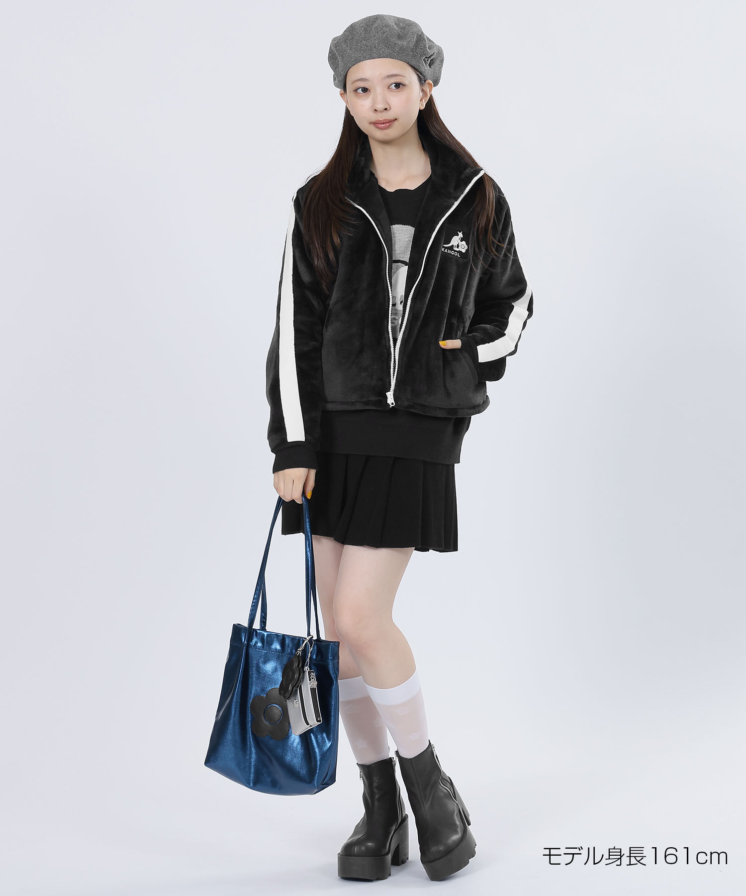 MARY QUANT「KANGOL&times;MQフリース ブルゾン」|ブルゾン・スタジャン|ブラック