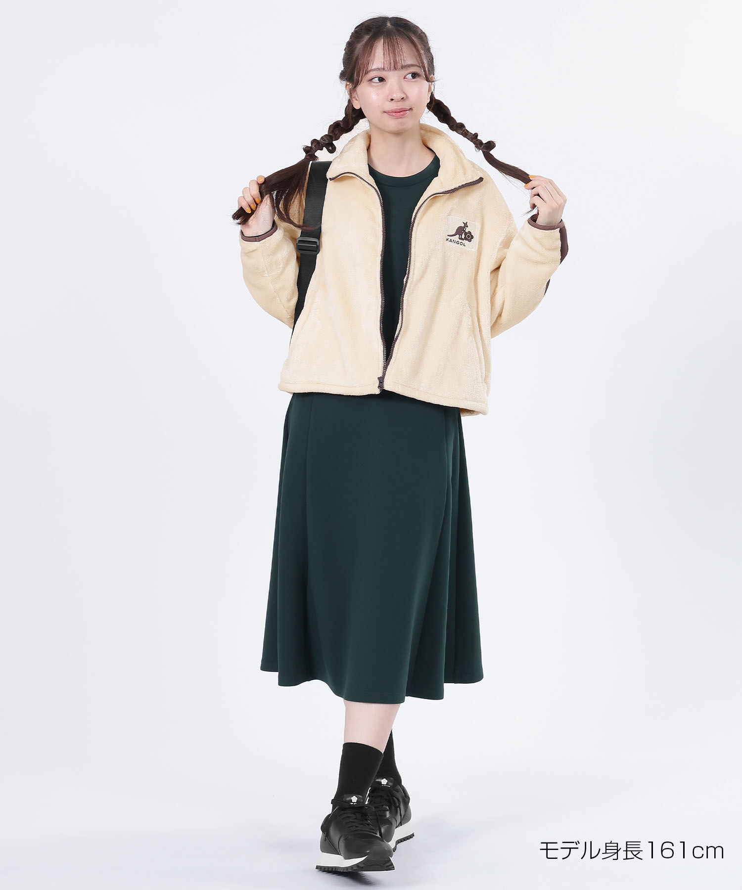 MARY QUANT「KANGOL&times;MQフリース ブルゾン」|ブルゾン・スタジャン|ベージュ