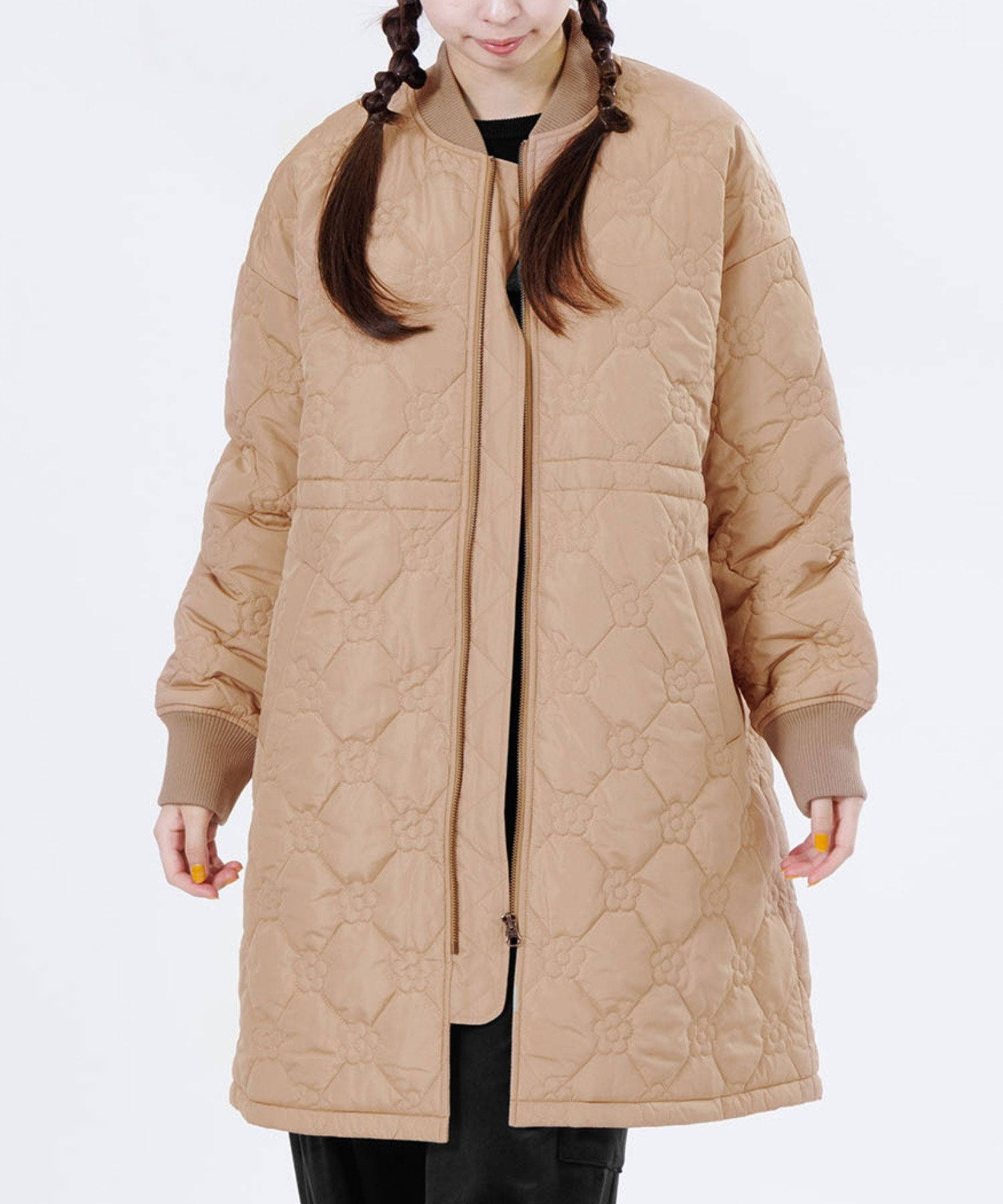 MARY QUANT「デイジーキルト中綿 ブルゾン」|ダウン|ベージュ