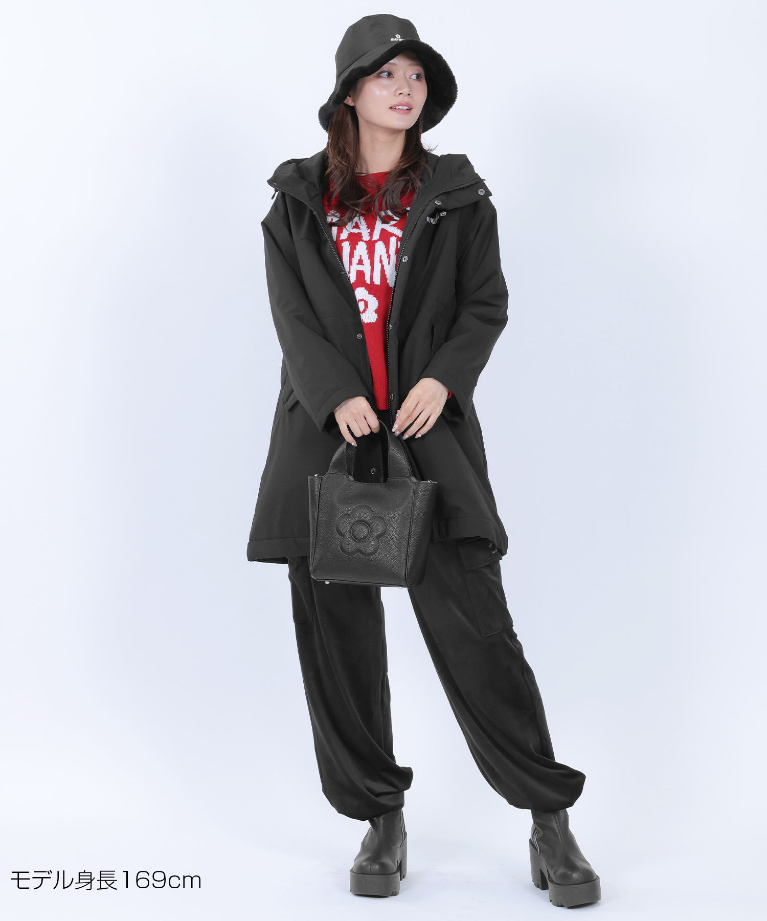 MARY QUANT「ロゴパデッド ロングコート」|ピーコート|