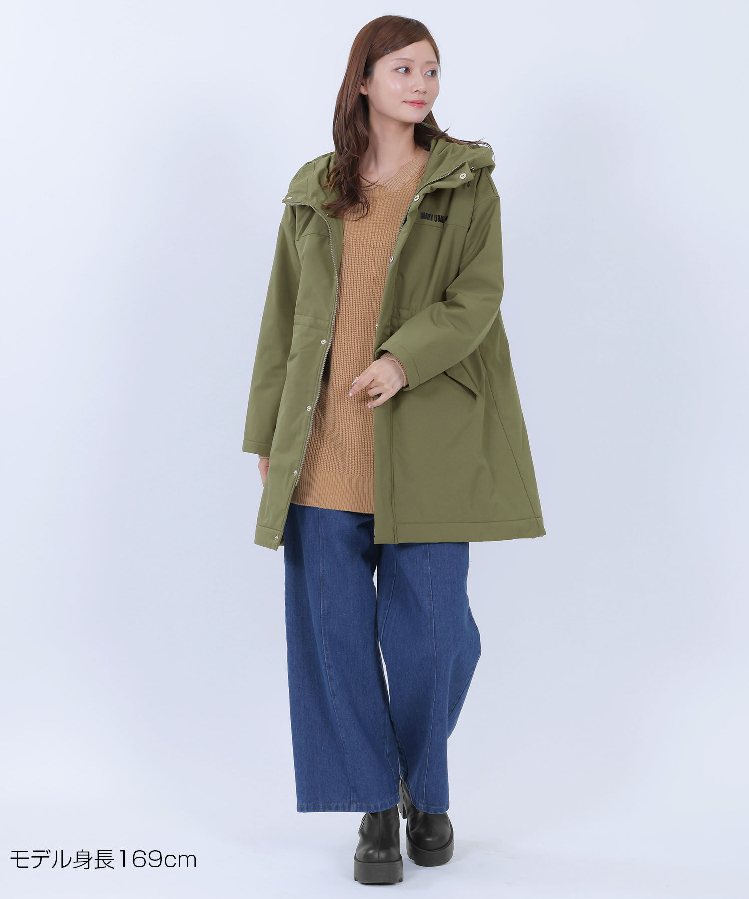 MARY QUANT「ロゴパデッド ロングコート」|ピーコート|