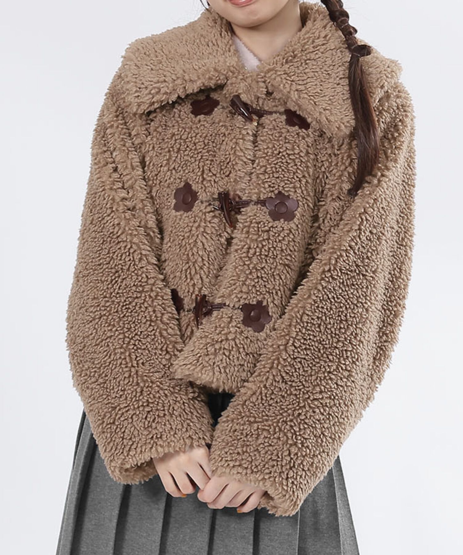 MARY QUANT「ボアダッフル ブルゾン」|ダッフルコート|ブラウン