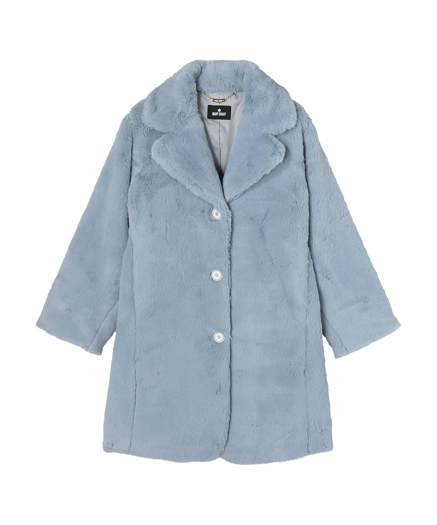 MARY QUANT「デイジーパールボタンファー ロングコート」|トレンチコート|