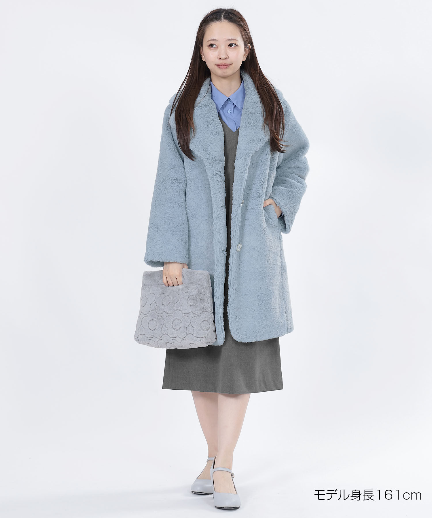 MARY QUANT「デイジーパールボタンファー ロングコート」|トレンチコート|