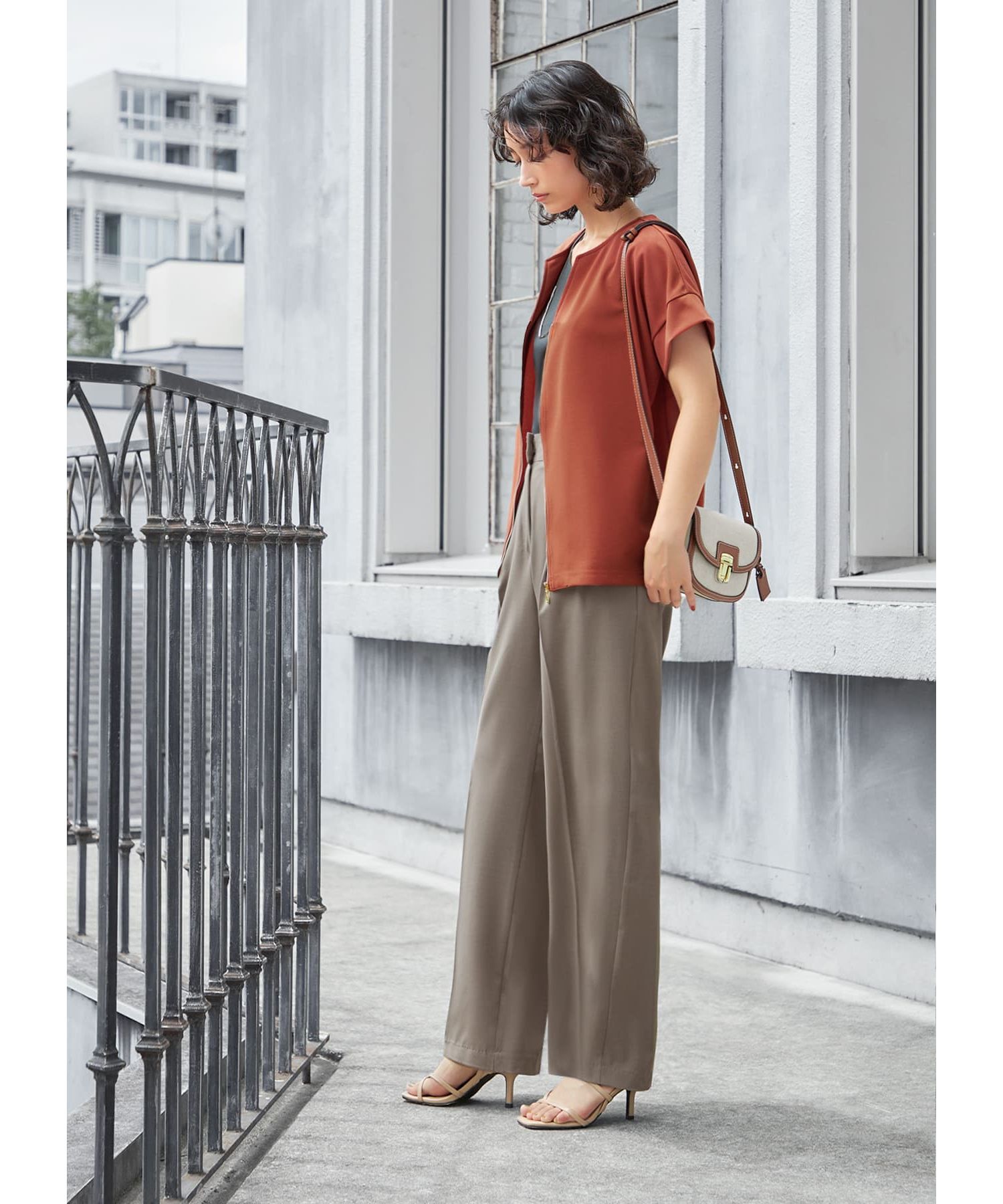 STYLE DELI「カットジョーゼットジップブラウス」|シャツ・ブラウス|