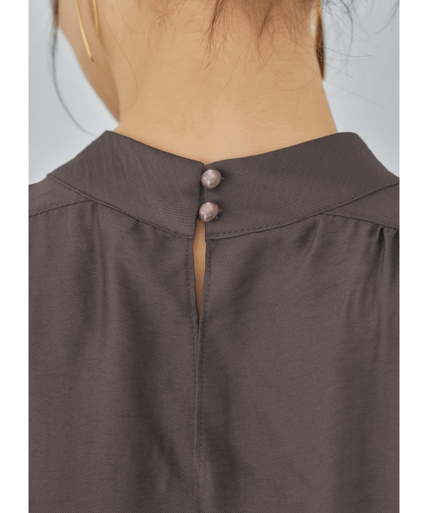 STYLE DELI「微光沢シボ感ギャザーブラウス」|シャツ・ブラウス|