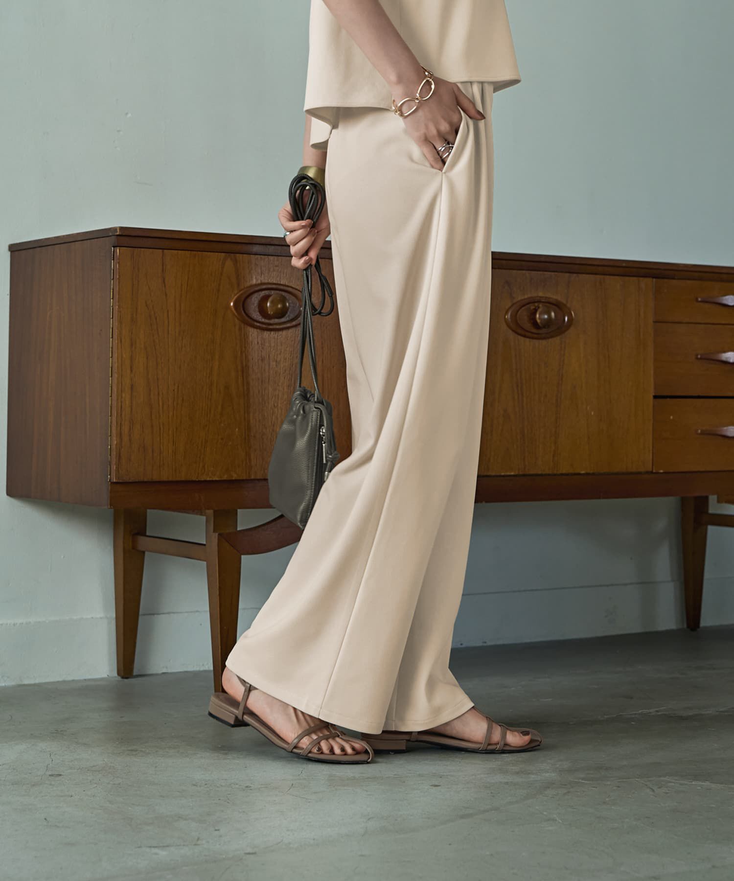 STYLE DELI「【匠ジョーゼット】タック入りワイドパンツ」|その他|