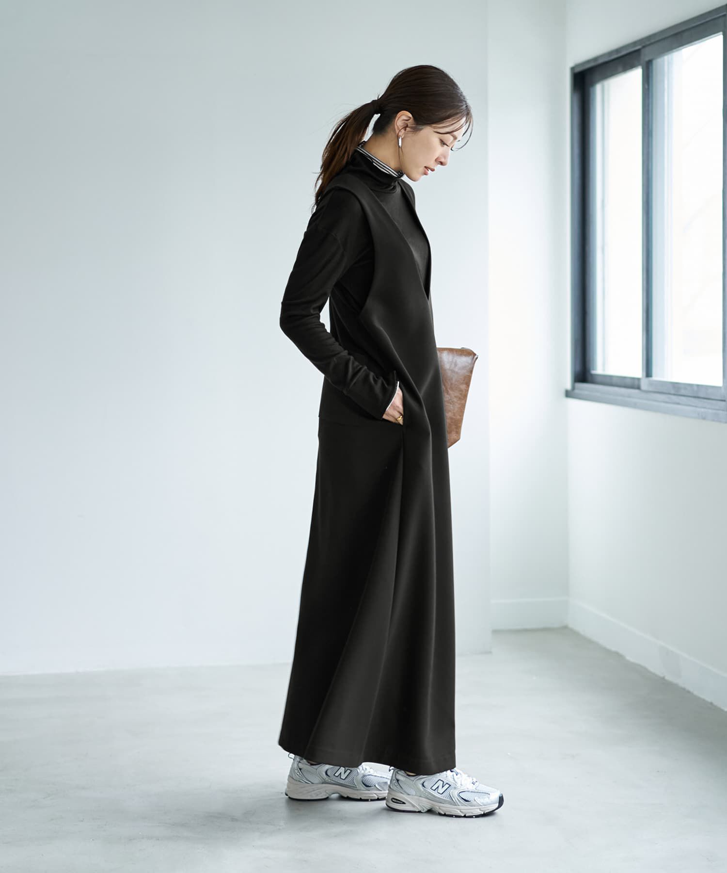 STYLE DELI「【LUXE】AラインフロントVジャンパースカート」|ジャンパースカート|