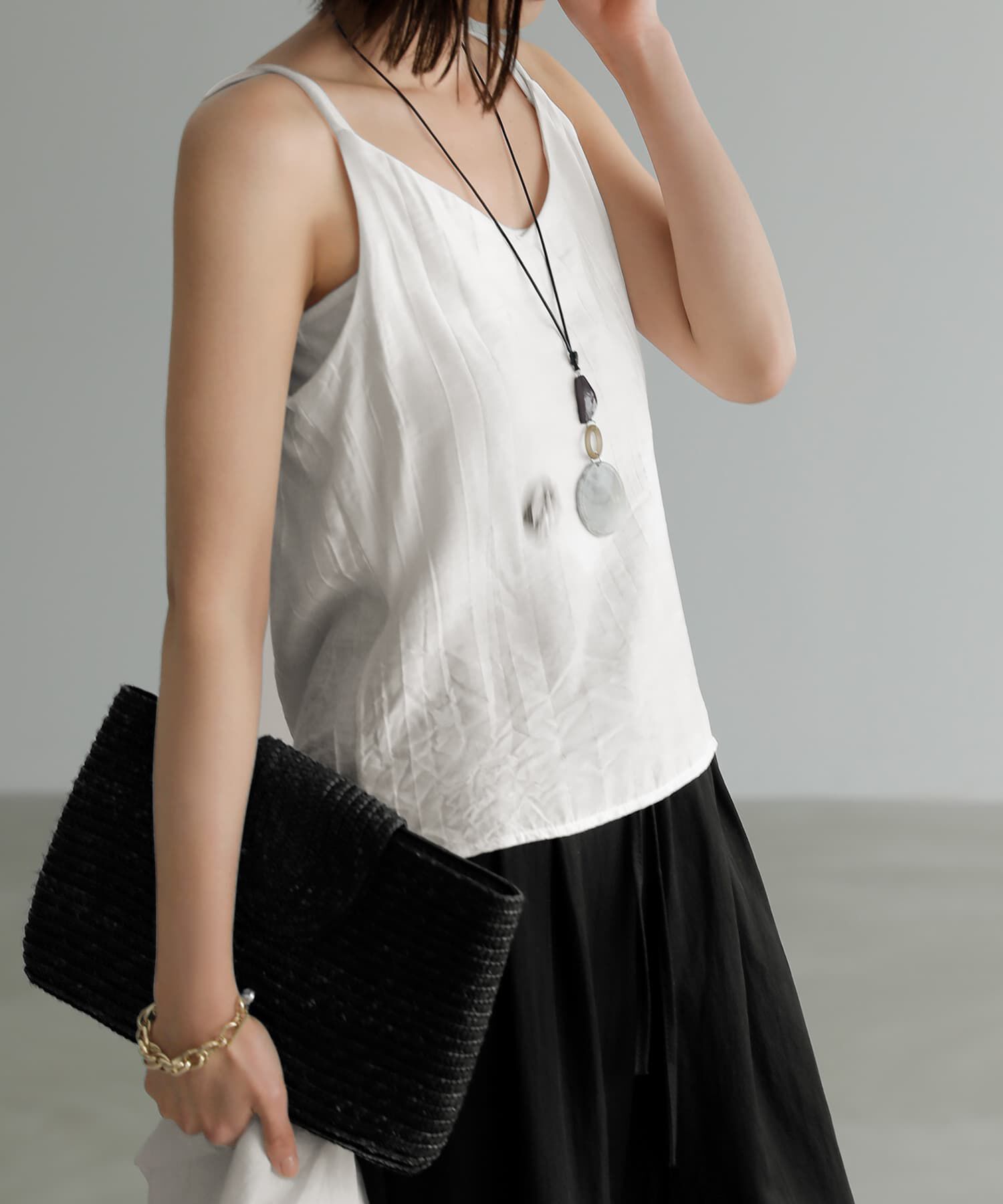 STYLE DELI「羽織れるシボ生地シャツとキャミソールのセット」|シャツ・ブラウス|