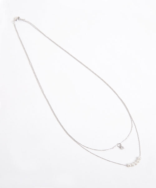 colleca la「小粒パールとストーンの2連ネックレス」|ネックレス|