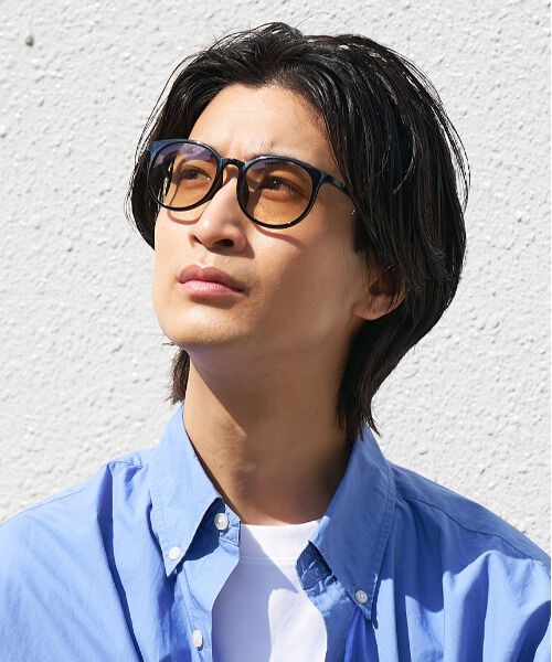  「ボストン型 サングラス 軽量 UVカット 紫外線対策 クリア ベージュ べっ甲 ブラック」|サングラス|