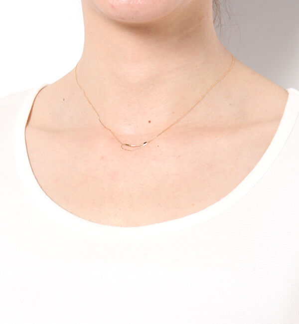 JUPITER「【K18】ゴールドラインバーネックレス/金属アレルギー対応<全長約39.5cm(調節した時の長さ36㎝)>」|ネックレス|