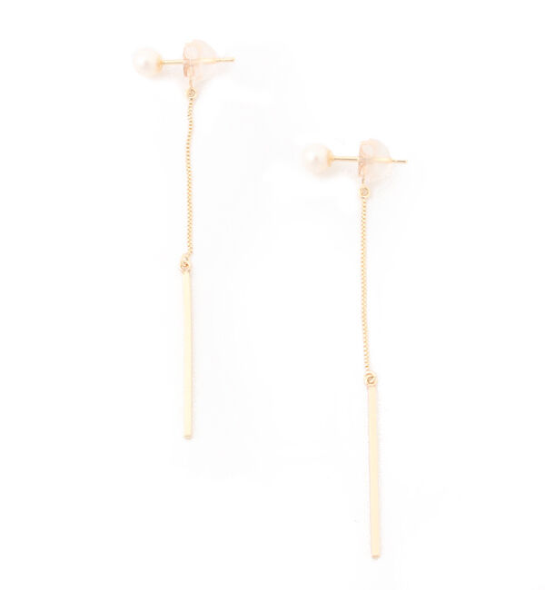 JUPITER「【K10】バー＆淡水パールピアス」|ピアス|ゴールド