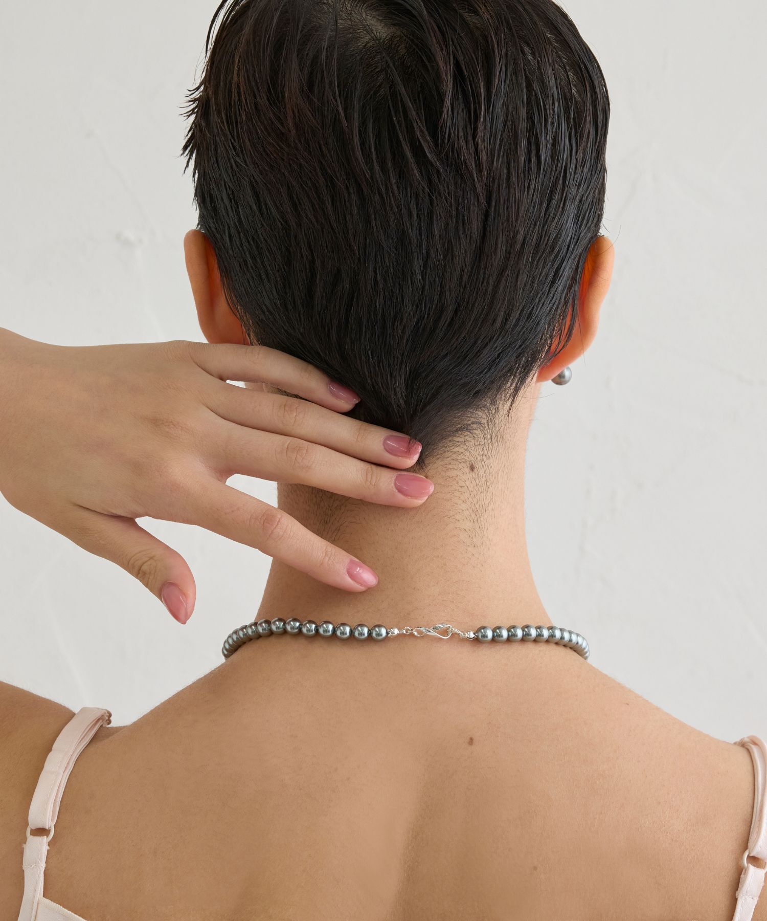 JUPITER「【国産貝パール】フォーマルパールネックレス＆イヤリングセット　グレー」|ネックレス|