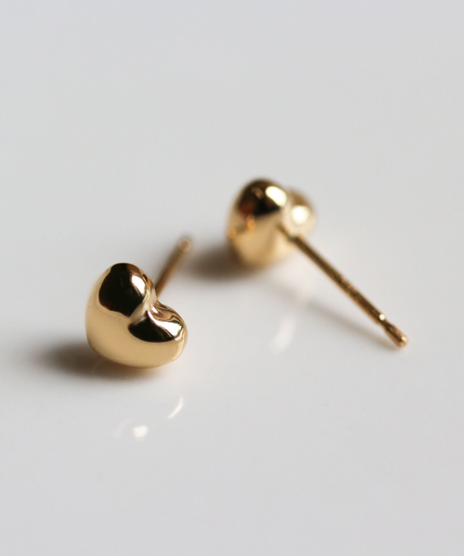  「ゴールド ハート ピアス  | K18YG/PG 〈5mm〉」|ピアス|