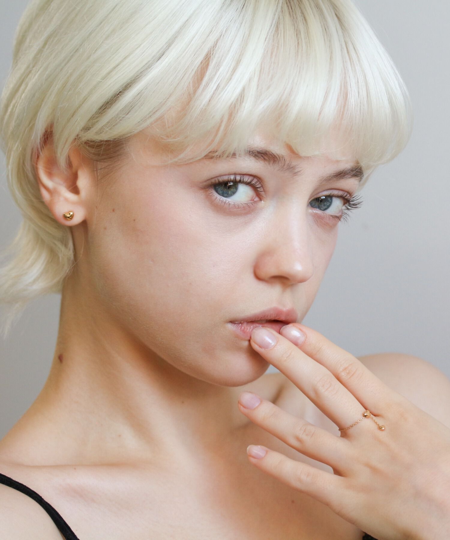  「ゴールド ハート ピアス  | K18YG/PG 〈5mm〉」|ピアス|