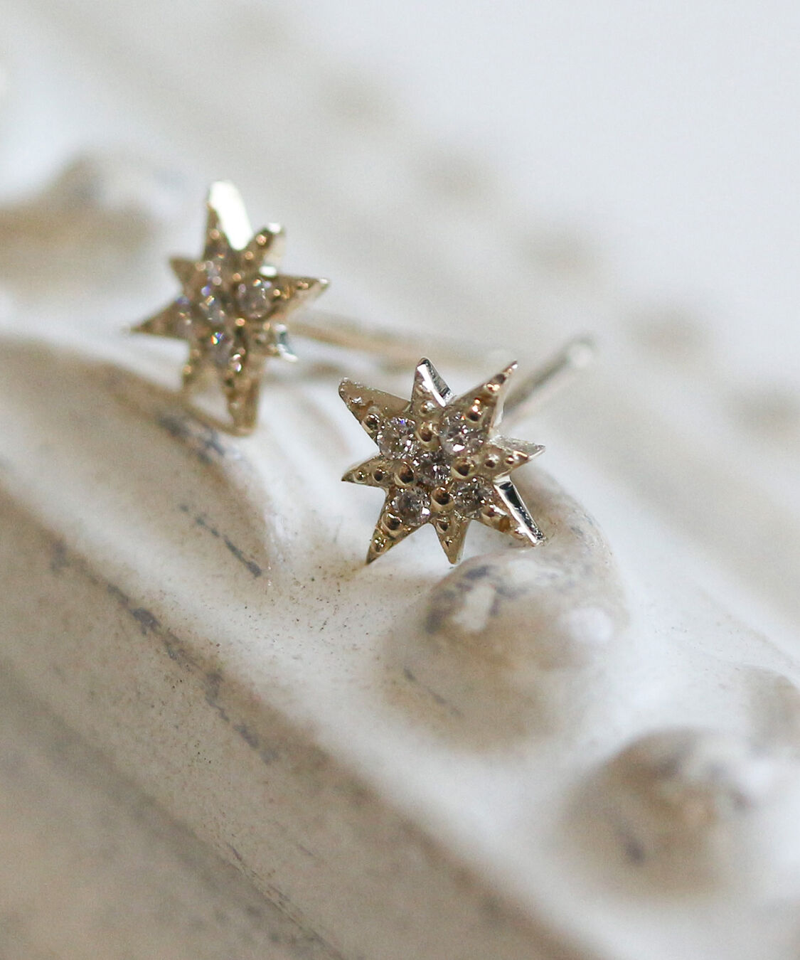  「ダイヤモンド スター ピアス | K10YG」|ピアス|