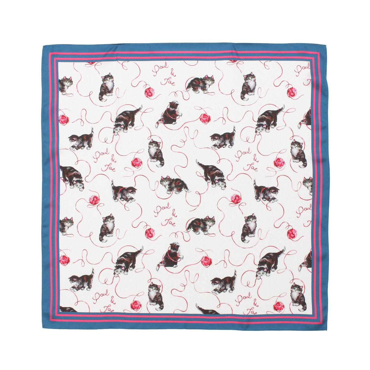 PAUL&JOE「ＰＪ／シルクツイルスカーフ　６８ｃｍ」|ストール|ライトブルー