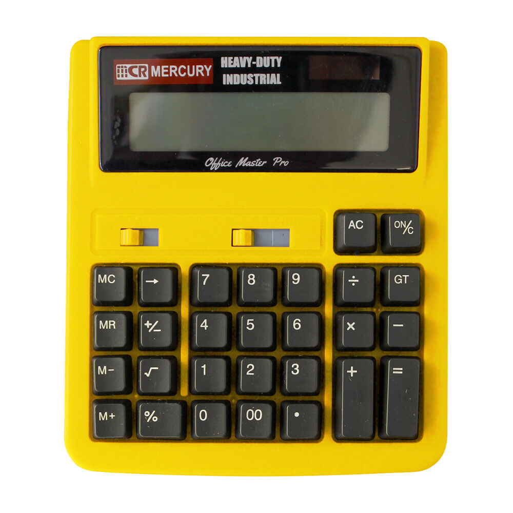 MERCURY「電卓 12桁 通販 マーキュリー 雑貨 おしゃれ かわいい 大きい 計算機 大型 卓上 事務」|ステーショナリー|イエロー1